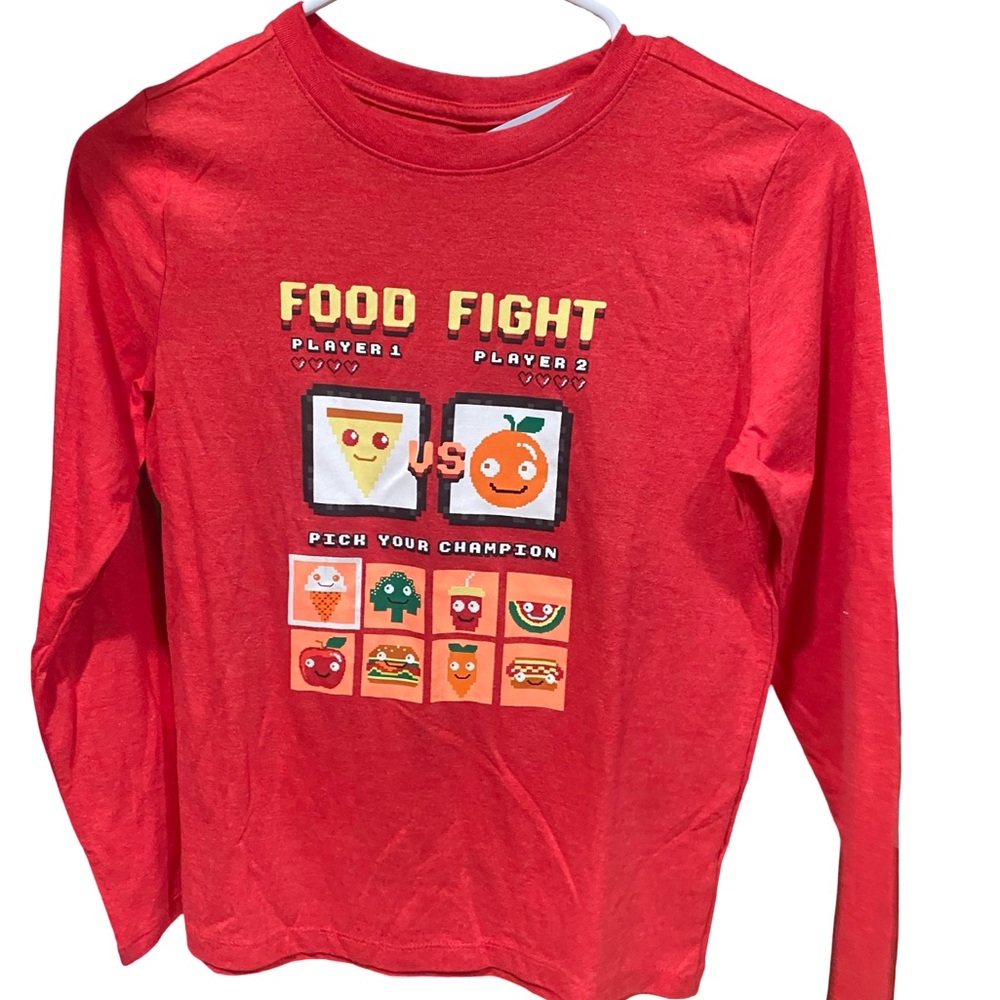 Cat & Jack Red 'Food Fight' Long Sleeve Tee